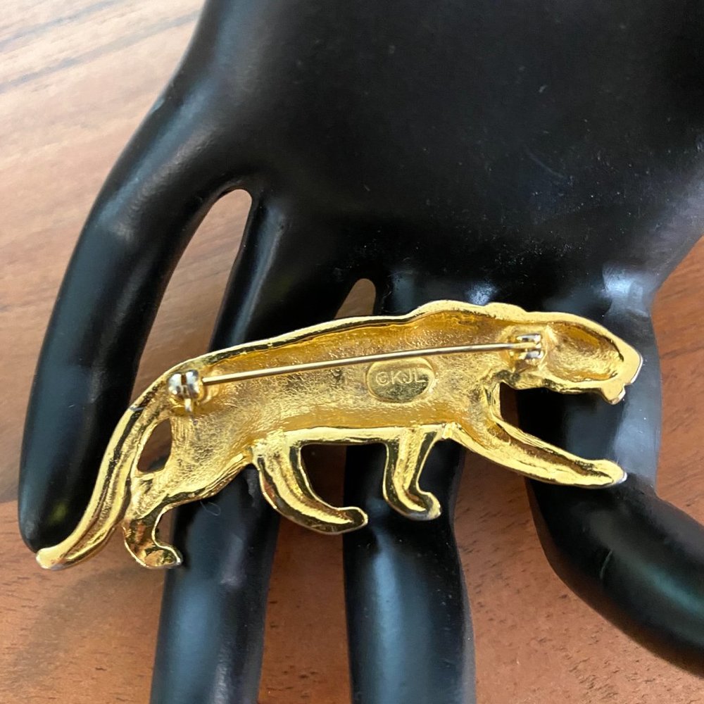 Vintage Kenneth Jay Lane Tiger Brooch - image 2